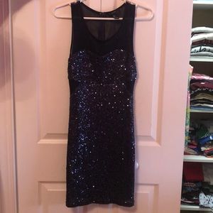 Navy sequin cocktail dress